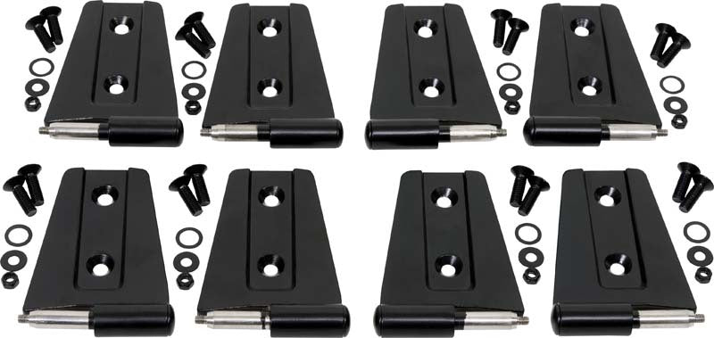 Kentrol Doors Kentrol 07-18 Jeep Wrangler JK Door Hinge Set 8 Pieces 4 Door - Powdercoat Black