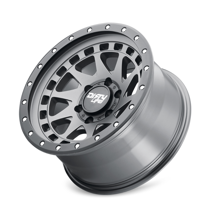 Dirty Life Wheels - Cast Dirty Life 9311 Enigma Pro 17x9/5x127 BP/-38mm Offset/71.5mm Hub Satin Graphite Wheel - Beadlock