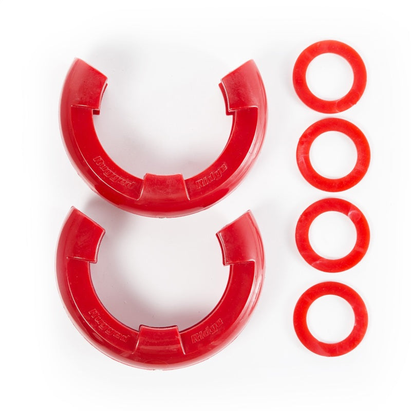 Rugged Ridge Shackle Kits Rugged Ridge Red 7/8in D-Ring Isolator Kit