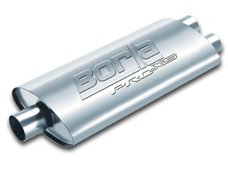 Borla Muffler Borla Pro-XS 3in, 2-1/2in, 19in x 9-1/2in x 4in Oval Cen/Dual Turbo XL Muffler