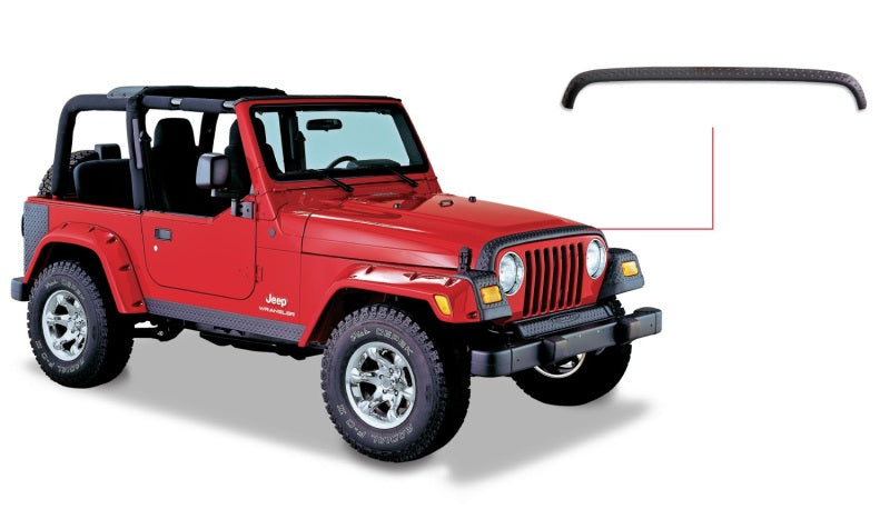 Bushwacker Body Armor & Rock Rails Bushwacker 18-19 Jeep Wrangler Rubicon/Sport//Unlimited/Sport S Hood Stone Guard- Black