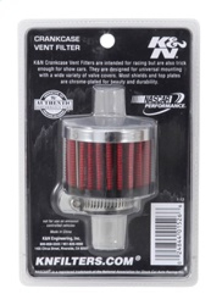 K&N Engineering Air Filters - Universal Fit K&N 3/4 inch ID 2 inch OD 1.5 inch H Clamp On Crankcase Vent Filter