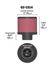 Load image into Gallery viewer, K&amp;N Engineering Air Filters - Universal Fit K&amp;N 1.5in Flange ID x 3in OD x 2.5in Height Clamp On Crankcase Vent Filter
