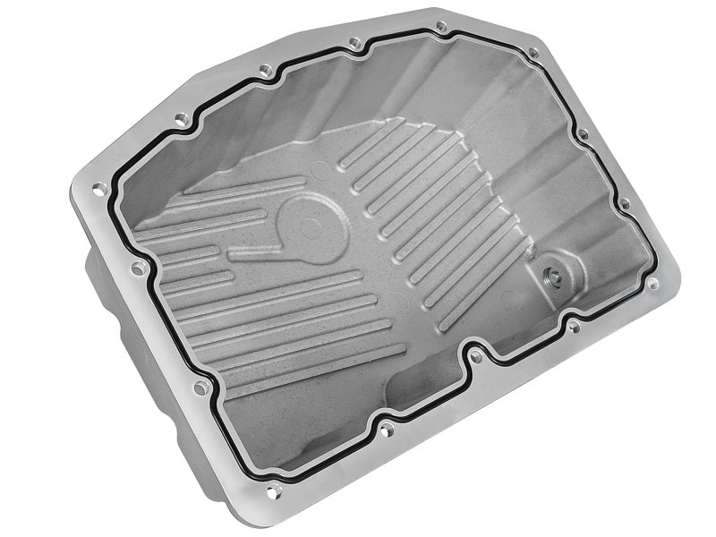 aFe Diff Covers aFe Street Series Engine Oil Pan Raw w/ Machined Fins; 11-17 Ford Powerstroke V8-6.7L (td)