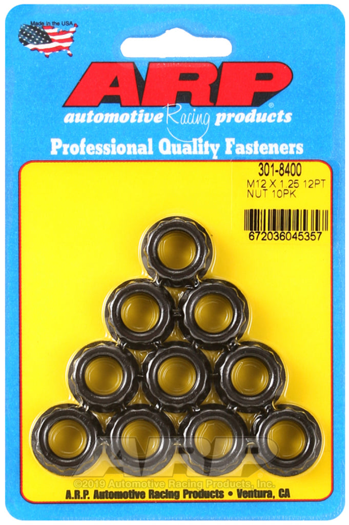 ARP Hardware Kits - Other ARP 12mm x 1.25 16mm Socket 12pt Nut Kit (10 pack)