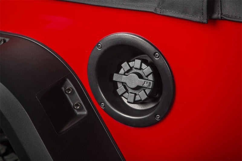 Rugged Ridge Fuel Caps Rugged Ridge 01-19 Jeep Wrangler TJ/LJ/JK/JL Black Elite Aluminum Fuel Cap