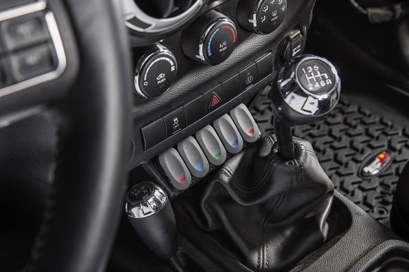 Rugged Ridge Dash & Interior Trim Rugged Ridge Lower Console Switch Panel 11-18 Jeep Wrangler JK/JKU
