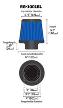 Load image into Gallery viewer, K&amp;N Engineering Air Filters - Universal Fit K&amp;N Universal Air Filter Chrome Round Tapered Blue - 4in Flange ID x 1.125in Flange Length x 5.5in H