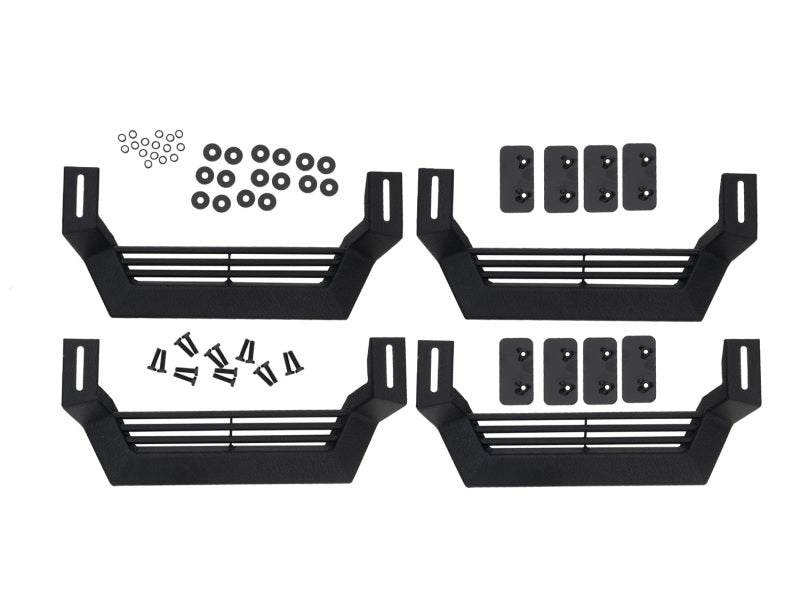 Rampage Side Steps Rampage 1999-2019 Jeep Rock Rail Short Step Universal 4 Piece Set - Black