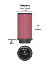 Load image into Gallery viewer, K&amp;N Engineering Air Filters - Universal Fit K&amp;N Universal Rubber Filter 6in ID 7.5in OD 12in H