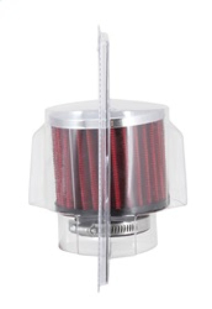 K&N Engineering Air Filters - Universal Fit K&N 1.5in Flange ID x 3in OD x 2.5in H Chrome Finish Rubber Base Crankcase Vent Filter