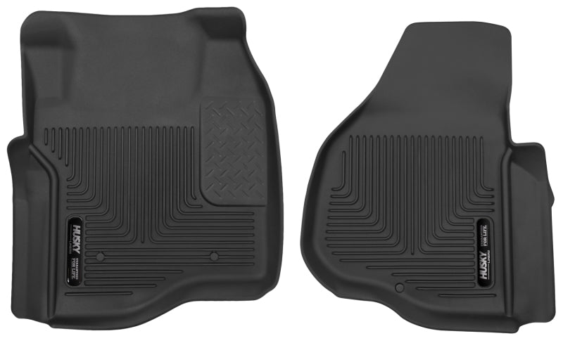 Husky Liners Floor Mats - Rubber Husky Liners 11-12 Ford F250/F350/F450 Series Reg/Super/Crew Cab X-Act Contour Black Floor Liners