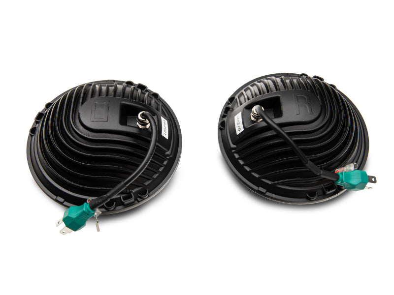 Raxiom Headlights Raxiom 97-18 Jeep Wrangler TJ/JK 7-Inch LED Headlights w/ Halos- Black Housing (Clear Lens)
