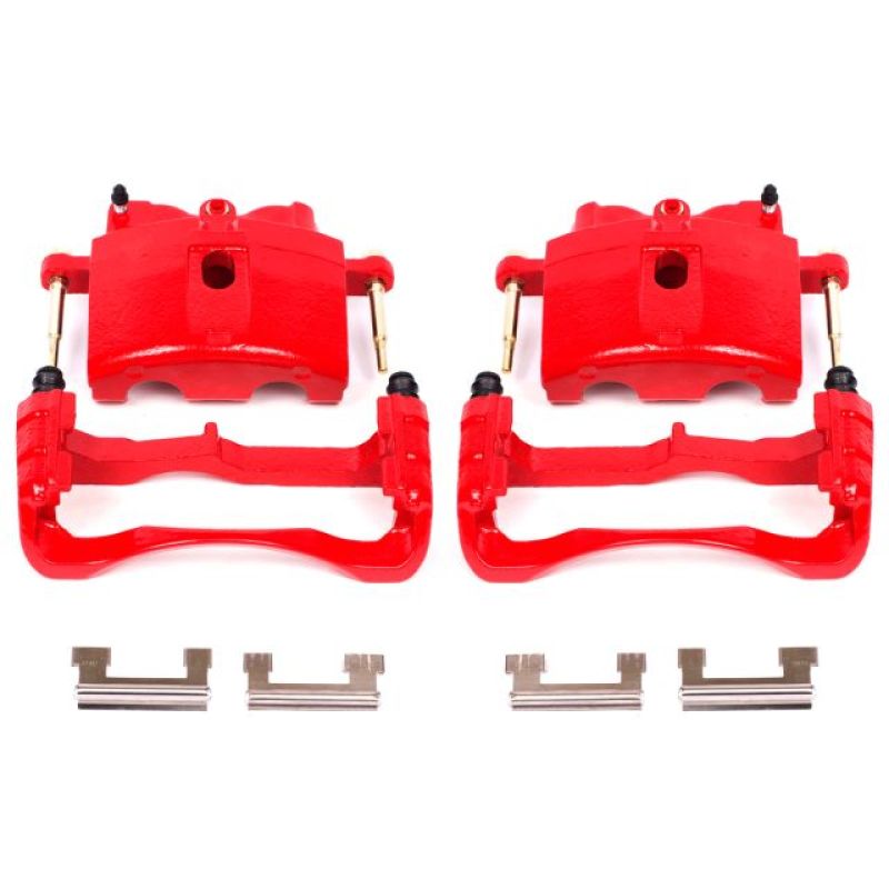 PowerStop Brake Calipers - Perf Power Stop 00-04 Cadillac DeVille Front Red Calipers w/Brackets - Pair