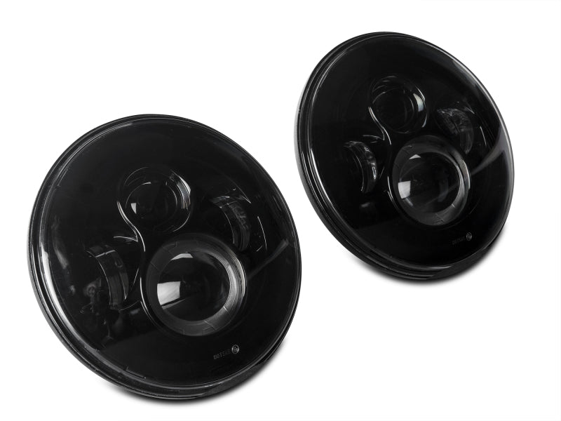 Raxiom Headlights Raxiom 97-18 Jeep Wrangler TJ/JK Axial Series LED Daymaker Headlights- Black Housing (Clear Lens)