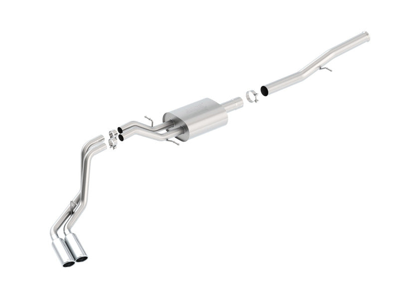 Borla Catback Borla 14 Silv/Sierra 1500 EC Std/CC Short 143.5in WB ATAK Dual Rolled Side Exit Cat-Back Exhaust