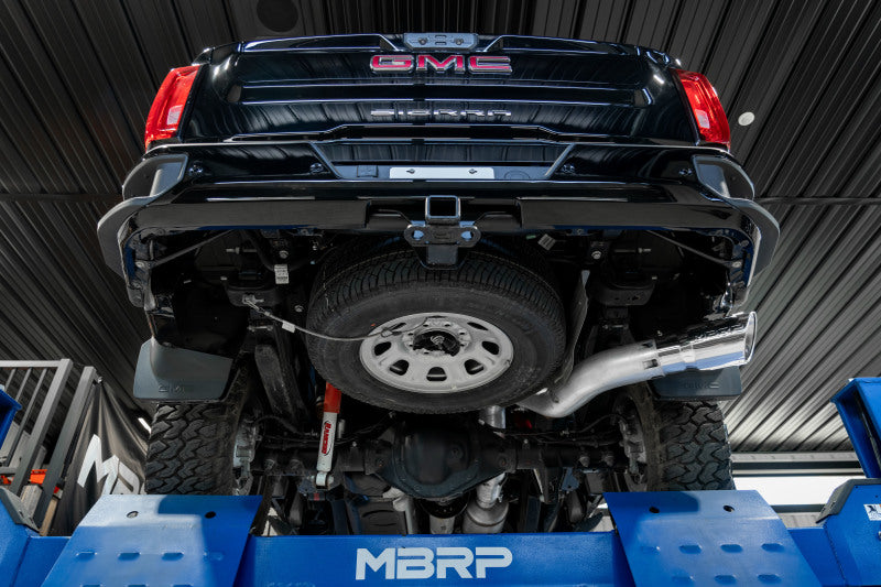 MBRP DPF Back MBRP 20-23 Chevrolet Silverado 2500HD 6.6L Armor Lite AL Steel Single Side Exit 5in DPF Back Exhaust