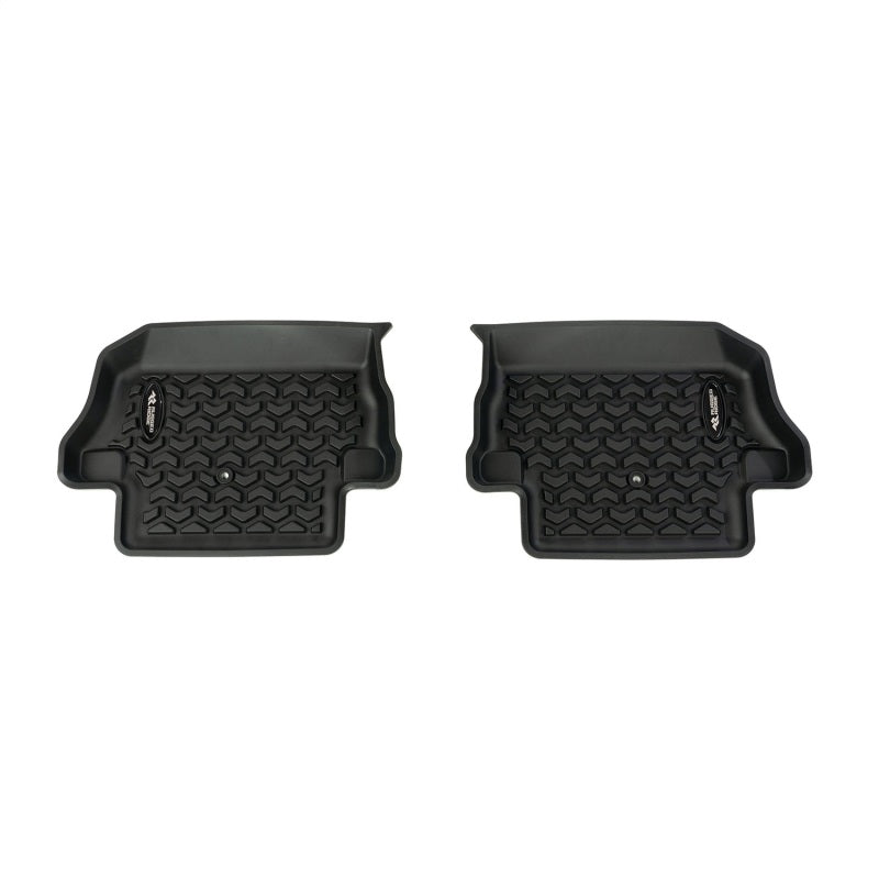 Rugged Ridge Floor Mats - Rubber Rugged Ridge Floor Liner Kit Black F/R/Full Cargo 18-20 Jeep Wrangler JL 2Dr