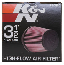 Load image into Gallery viewer, K&amp;N Engineering Air Filters - Universal Fit K&amp;N Universal Rubber Filter 3 1/2inch ID FLG / 6inch Base / 4-5/8inch Top / 6inch Height