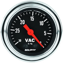 Load image into Gallery viewer, AutoMeter Gauges AutoMeter Gauge Vacuum 2-1/16in. 30Inhg Mechanical Traditional Chrome