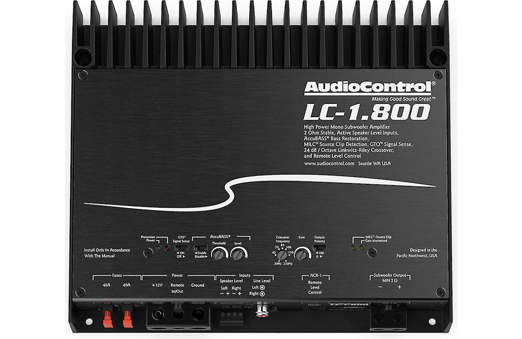 Stinger Off-Road Audio AudioControl LC-1.800 Monoblock 800 Watt RMS Amplifier with Accubass