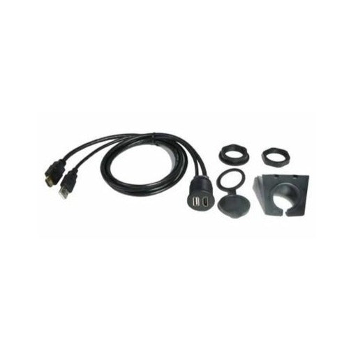 Stinger Off-Road Multimedia 3' Dash-Mount Extension Cables for HDMI and USB, With Splash-Resistant Cover and Optional Mounting Bracket