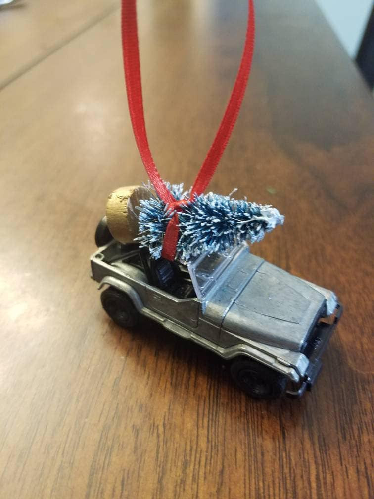 Offroad Trading Company Silver Jeep Wrangler YJ Ornament