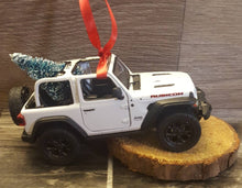 Load image into Gallery viewer, Offroad Trading Company White Jeep Wrangler JL Ornament with Christmas Tree