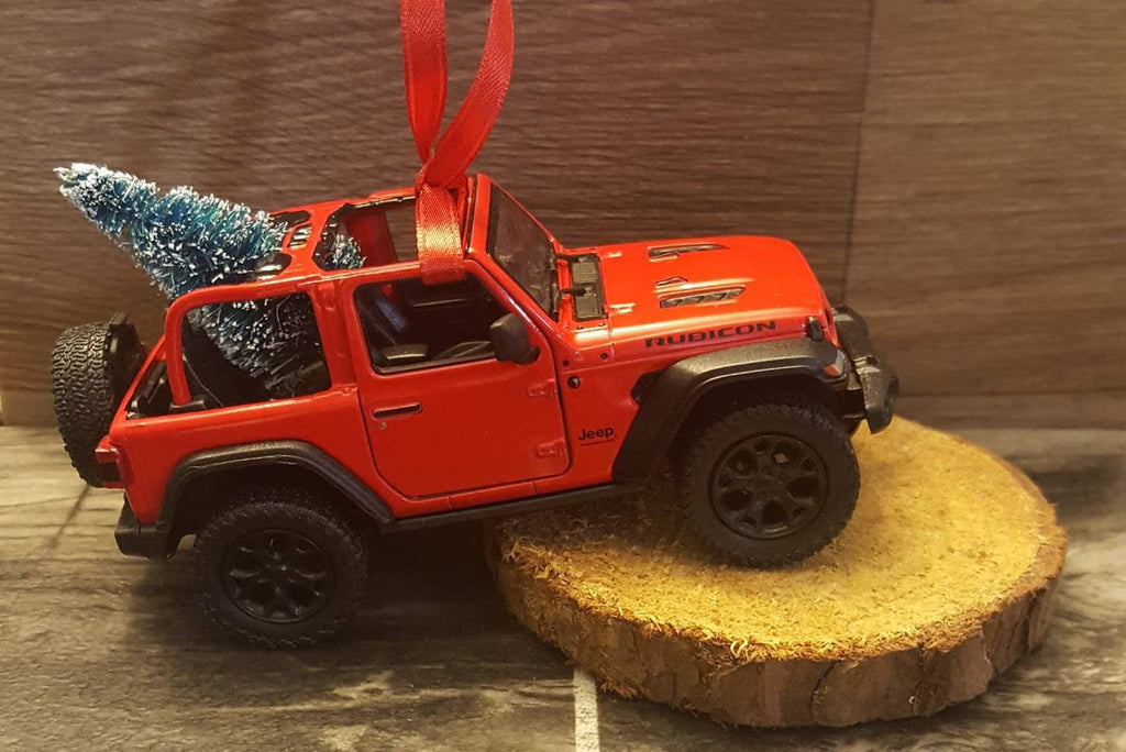 Offroad Trading Company Jeep Wrangler JL Red Rubicon Ornament with Tree