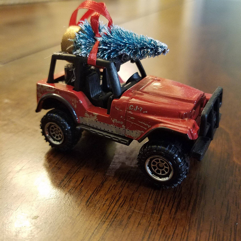 Offroad Trading Company Jeep CJ Christmas Ornament with Tree
