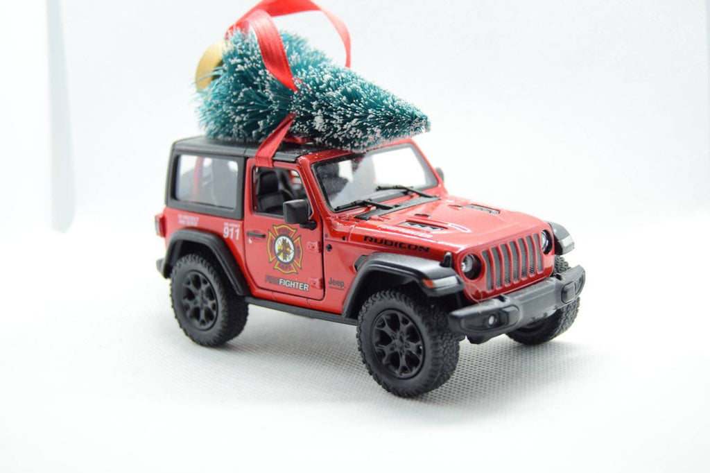 Offroad Trading Company Fire Department Jeep Wrangler JL with Tree Ornament