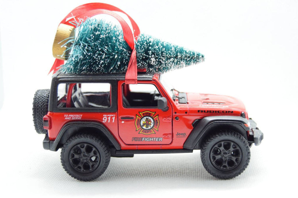 Offroad Trading Company Fire Department Jeep Wrangler JL with Tree Ornament