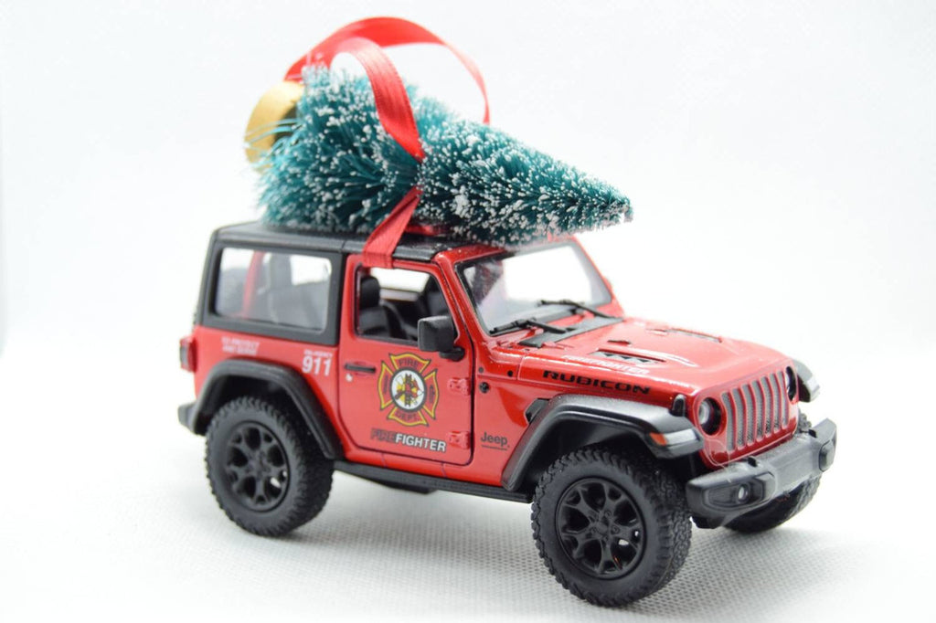 Offroad Trading Company Fire Department Jeep Wrangler JL with Tree Ornament