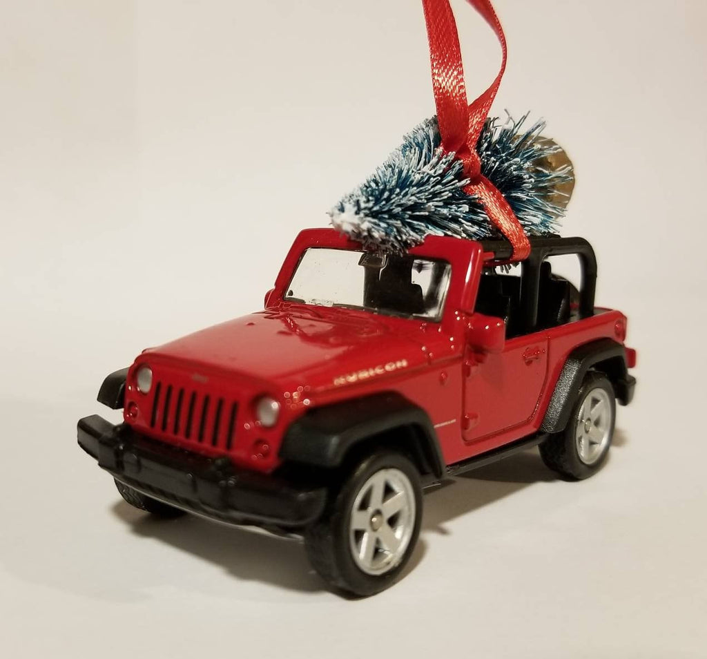 Offroad Trading Company Jeep Wrangler JK Red Ornament with Tree