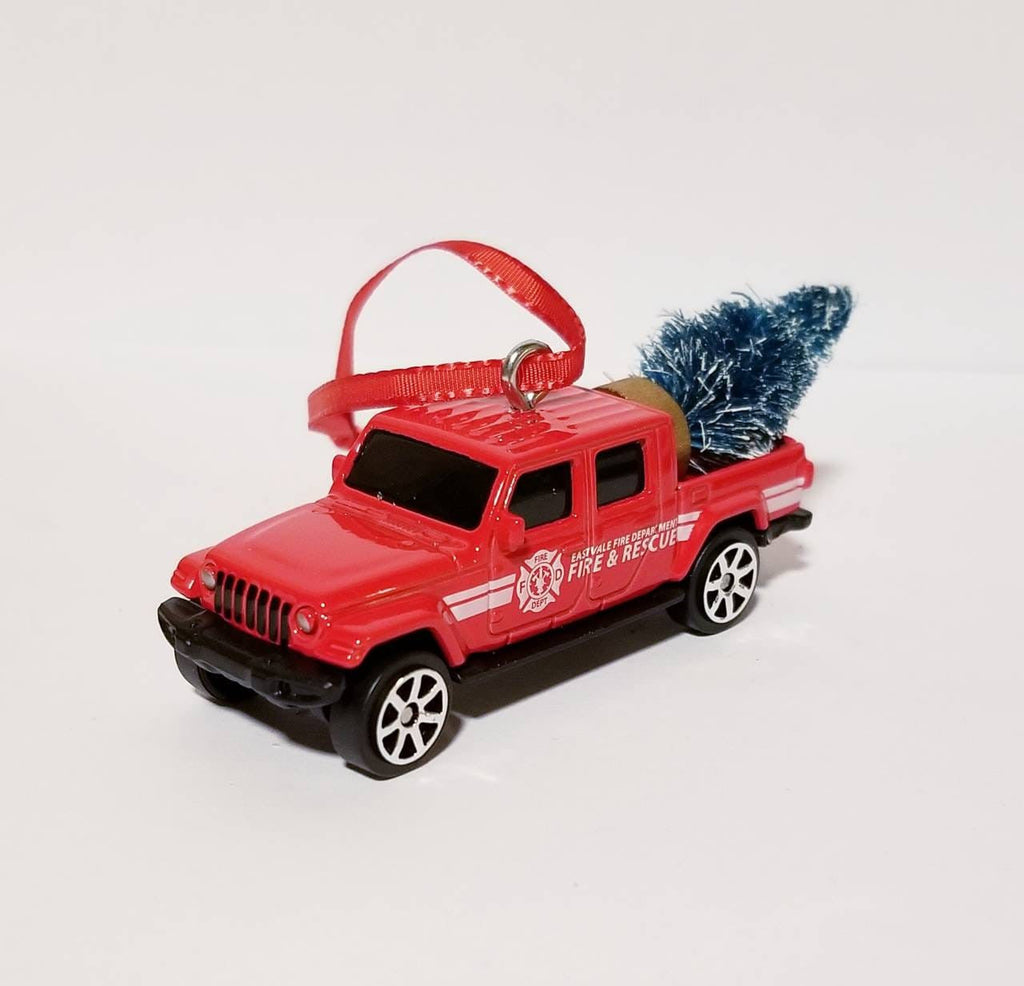 Offroad Trading Company Jeep Gladiator Fire Rescue Ornament with Tree