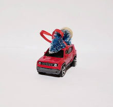 Load image into Gallery viewer, Offroad Trading Company Red Jeep Renegade Ornament with Tree