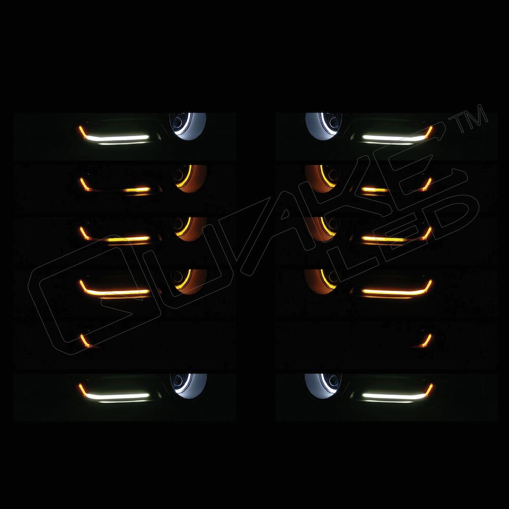 Quake LED Turn Signal Light Jeep 95 X 425 Inch Retro Fit Slim Chop Kit DRL with Sequential Switchback - QTE992