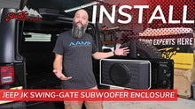 Load image into Gallery viewer, Stinger Off-Road Audio 12" Swing Gate-Mounted 800 Watt Loaded Subwoofer Enclosure for Jeep Wrangler JK/JKU and JL/JLU