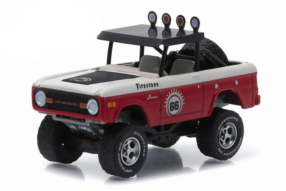 Greenlight Greenlight Collectibles 1:64 Scale Diecast Model All-Terrain Series 2 - 1966 Ford Baja Bronco 4x4 Red White