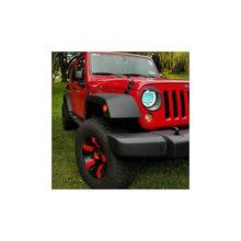 Load image into Gallery viewer, Quake LED Headlight Jeep JK/CJ/TJ 7 Inch Spider Eye Headlights w/White DRL Halo and RGB Accent - QTE1024