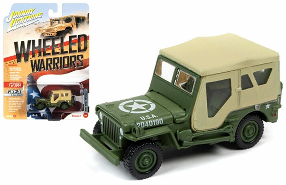 Offroad Trading Company Johnny Lightning 1:64 Wheeled Warriors Release 2 Version A - WWII Willys MB Jeep (Limited Edition 1 of 2004)