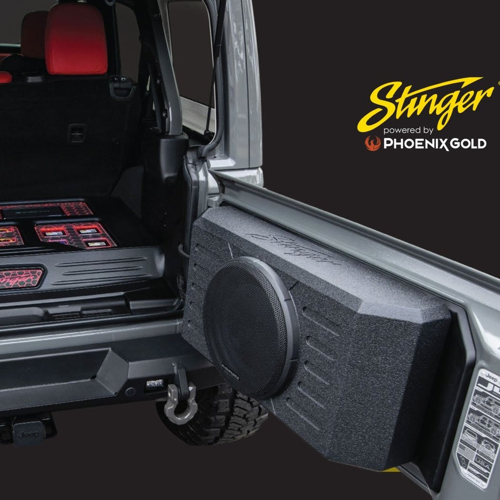 Stinger Off-Road Audio 12" Swing Gate-Mounted 800 Watt Loaded Subwoofer Enclosure for Jeep Wrangler JK/JKU and JL/JLU
