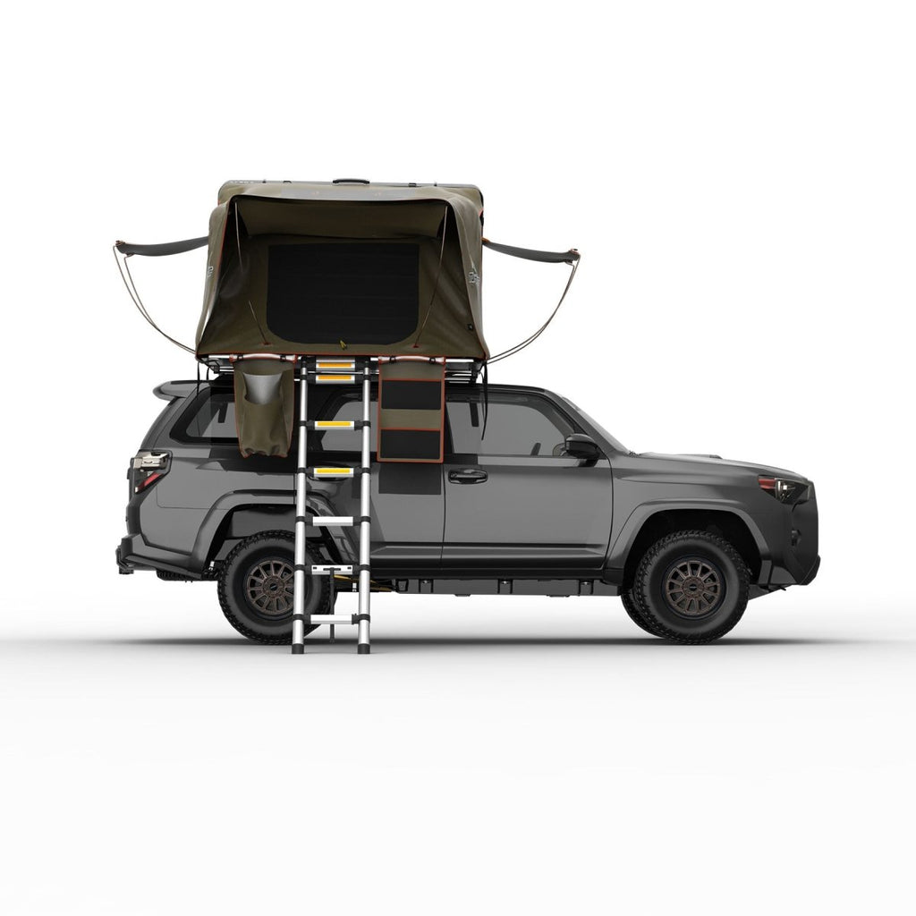 Tuff Stuff Overland Roof Top Tent Tuff Stuff ALPHA® Hard Top Side Open Tent, Black, 3+ Person