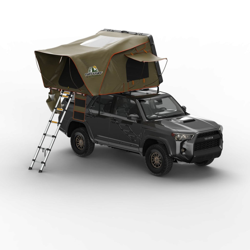 Tuff Stuff Overland Roof Top Tent Tuff Stuff ALPHA® Hard Top Side Open Tent, Black, 3+ Person