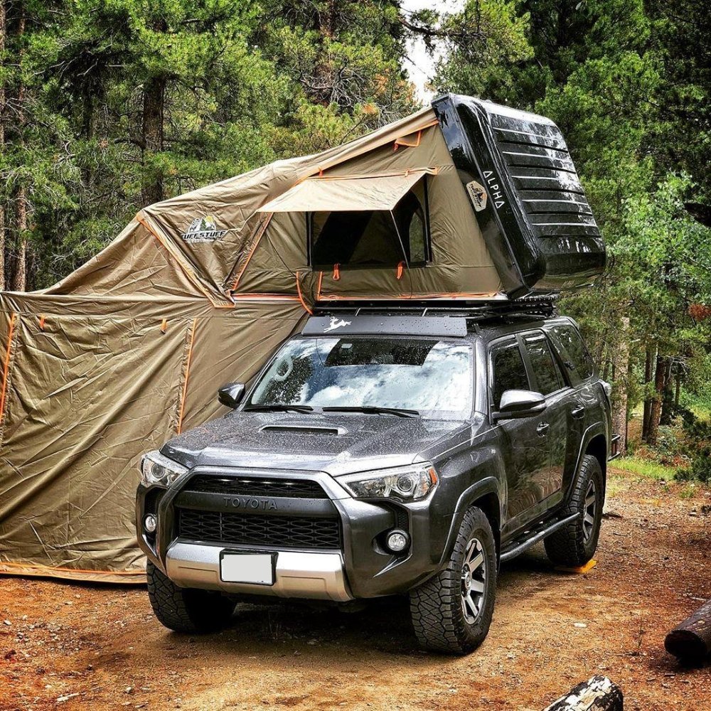 Tuff Stuff Overland Roof Top Tent Tuff Stuff ALPHA® Hard Top Side Open Tent, Black, 3+ Person