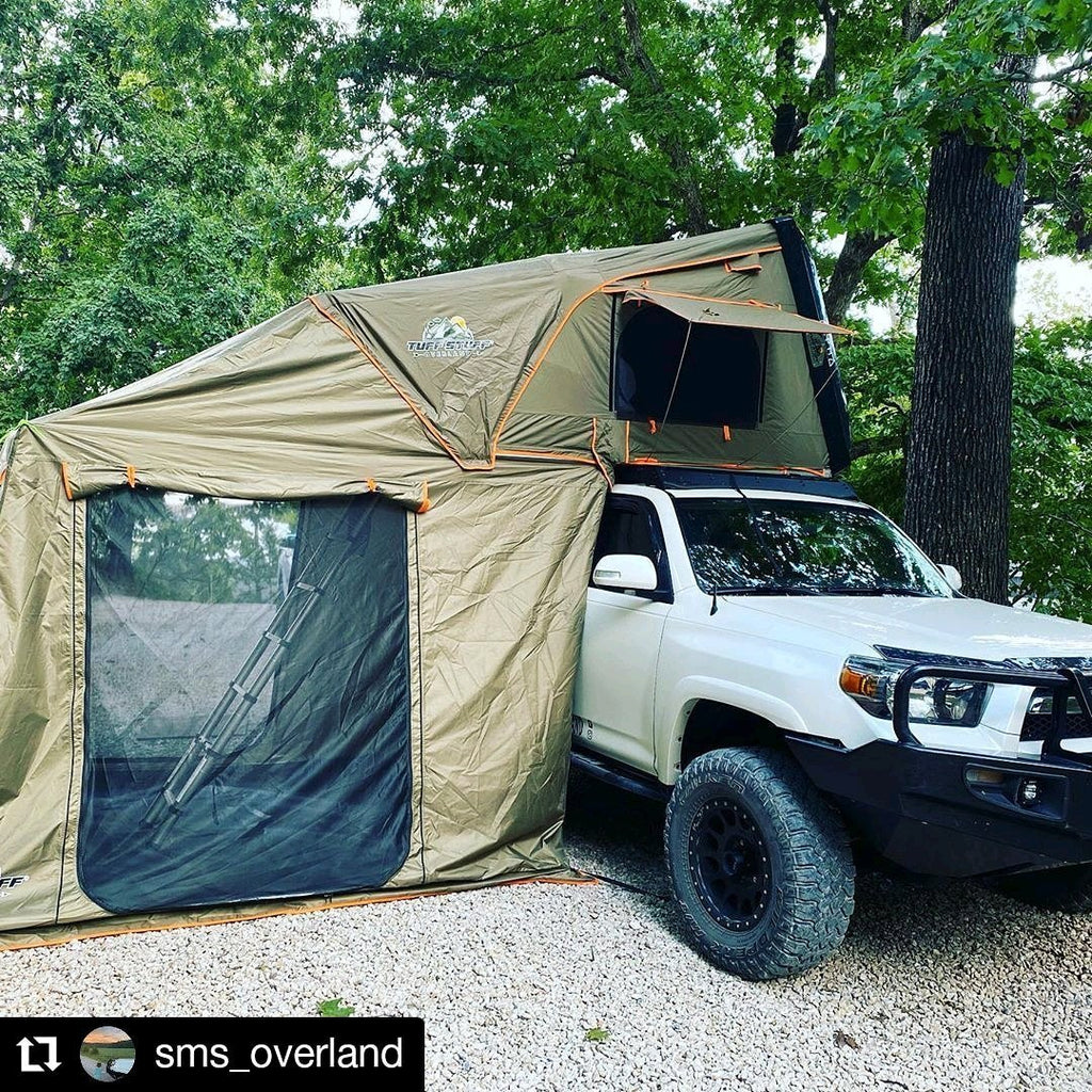Tuff Stuff Overland Roof Top Tent Tuff Stuff ALPHA® Hard Top Side Open Tent, Black, 3+ Person
