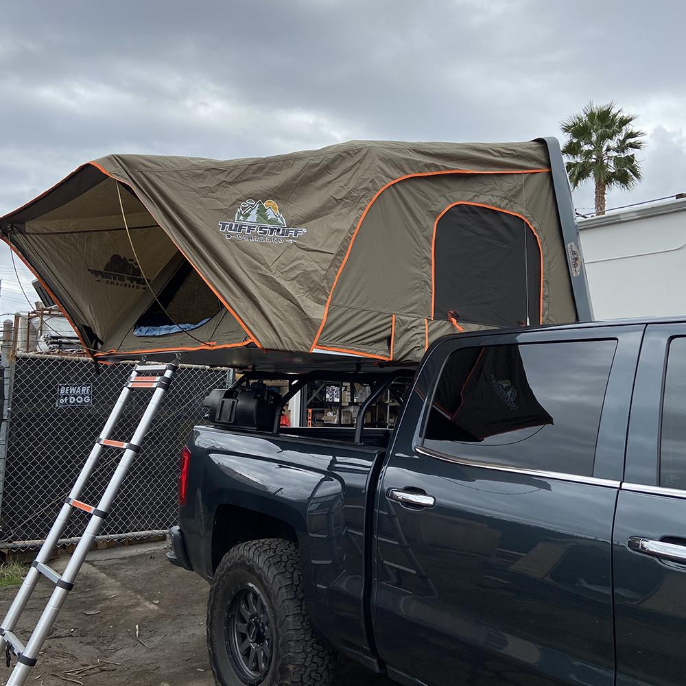 Tuff Stuff Overland Roof Top Tent Tuff Stuff ALPHA® Hard Top Side Open Tent, Gray, 3+ Person