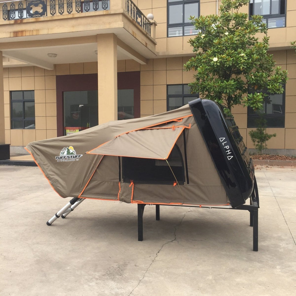 Tuff Stuff Overland Roof Top Tent Tuff Stuff ALPHA II® Hard Top Side Open Tent, Black, 2 Person