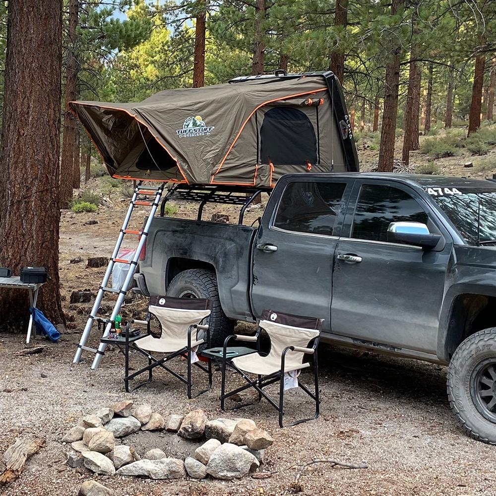 Tuff Stuff Overland Roof Top Tent Tuff Stuff ALPHA II® Hard Top Side Open Tent, Black, 2 Person