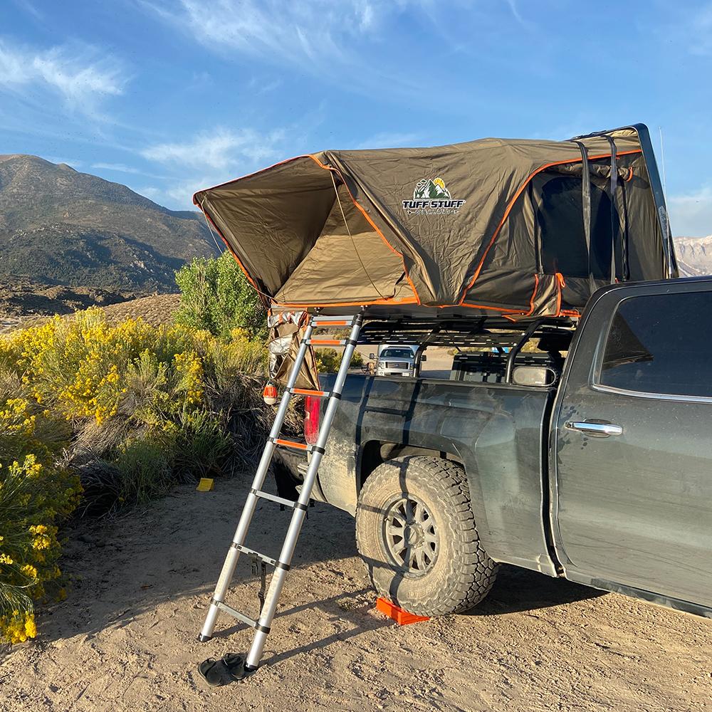 Tuff Stuff Overland Roof Top Tent Tuff Stuff ALPHA II® Hard Top Side Open Tent, Black, 2 Person